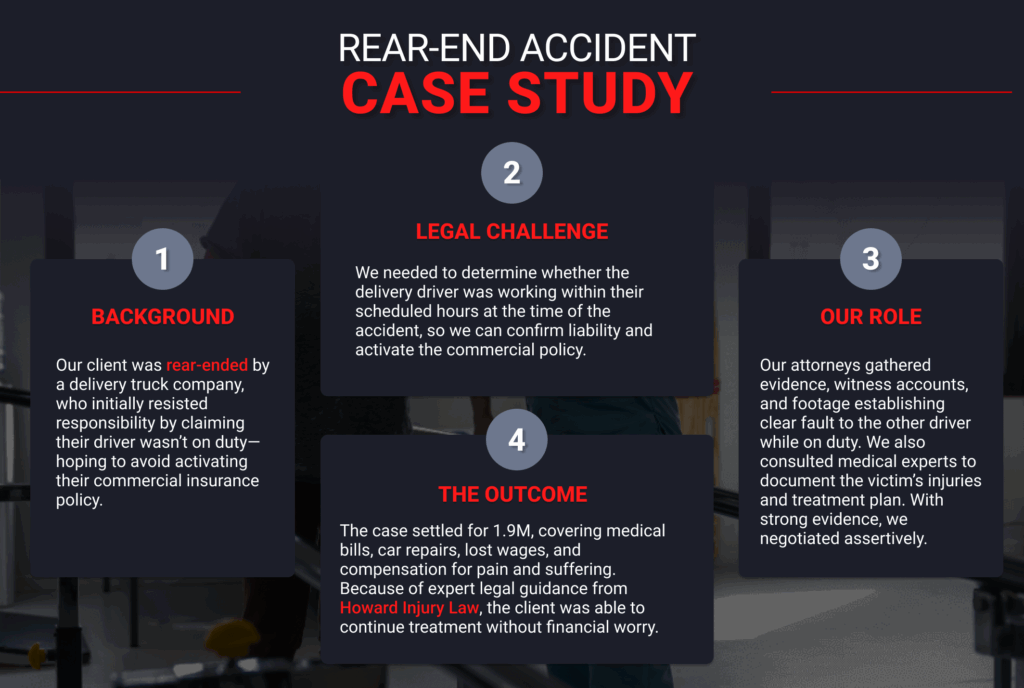 Car accident lawyer in Las Vegas Nevada case study | rear-end car accident case