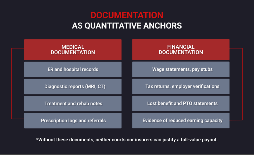 Documentation as Quantitative Anchors for Personal Injury Cases