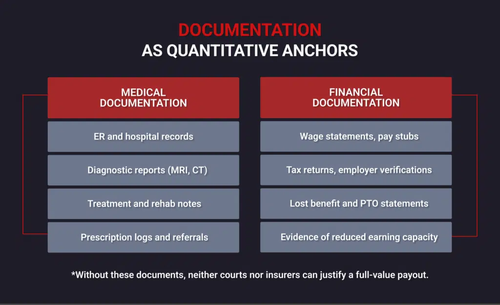 Documentation as Quantitative Anchors for Personal Injury Cases