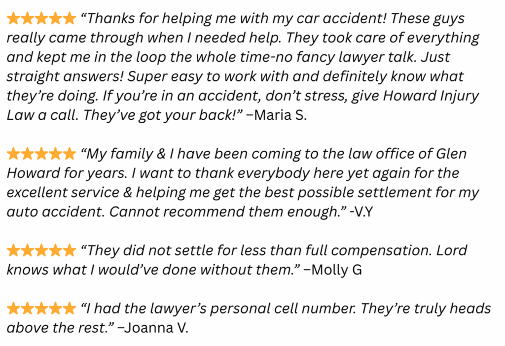 Howard Injury Law Google Reviews | Best Personal Injury Lawyer Las Vegas