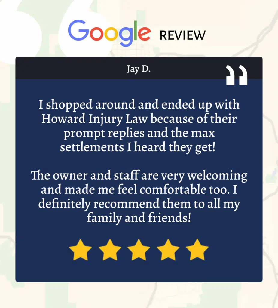Howard injury lawyer Las Vegas Google Review