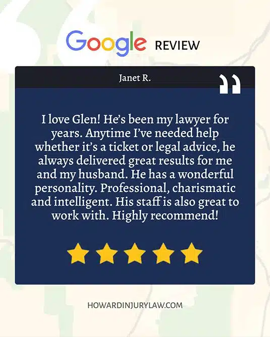 Client Testimonial for Howard Injury Law Personal Injury Law Firm in Las Vegas