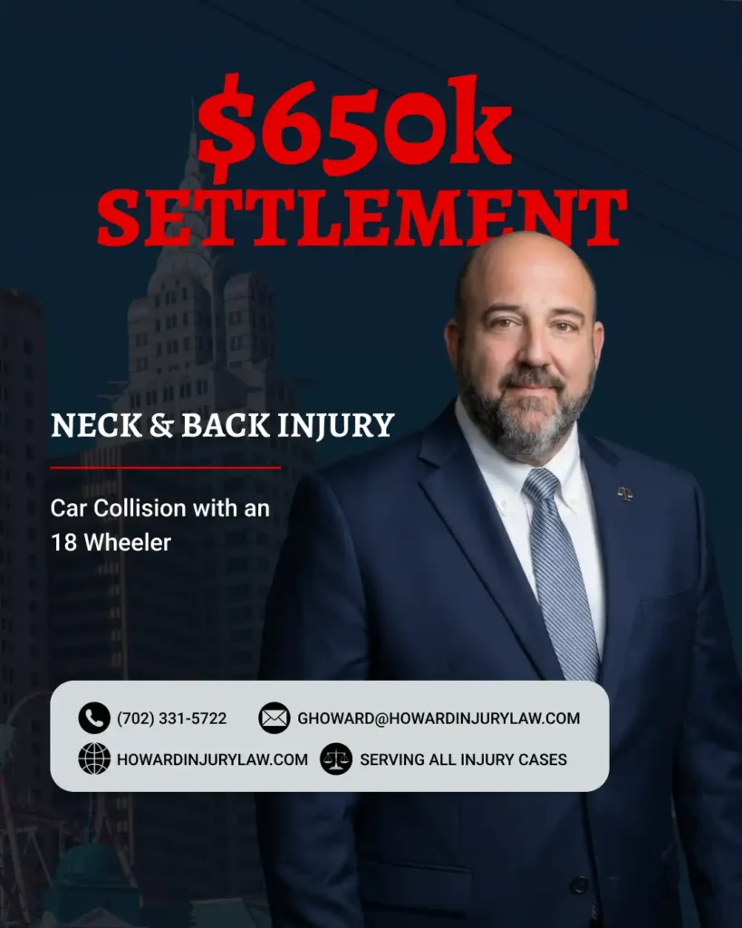 650k Las Vegas car and truck accident settlement by Howard Injury Law